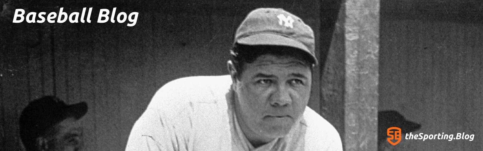 Babe Ruth looking out onto the baseball field