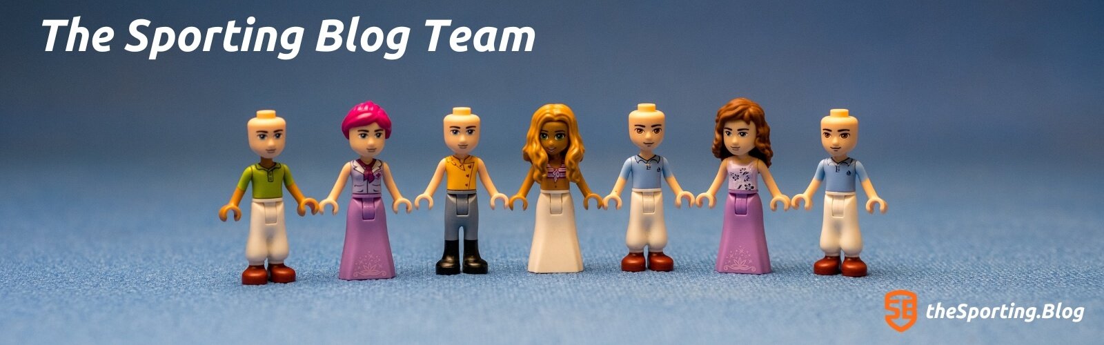 Lego figures holding hands with the tite 'The Sporting Blog'
